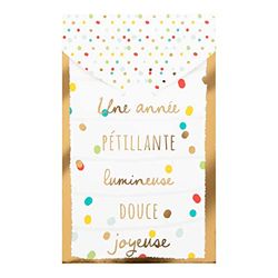 DRAEGER PARIS | Greeting Card "A Fizzy Happy Year Lighting" | Christmas Garland | Eve | Hot Gold Finish | 10.5 x 17 cm | Made in England | Envelope Included | FSC® Paper