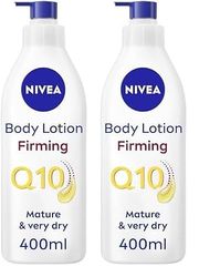 NIVEA Firming Body Lotion Q10 + Argan Oil (400 ml), Nourishing Firming Cream with Q10 and Argan Oil, NIVEA Moisturising Cream for Firm Skin (Pack of 2)
