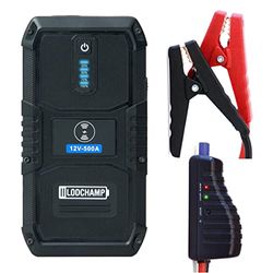 LODCHAMP Batería Externa de 12 V - 500 A - 37 WH con Cargador inalámbrico USB QC 3.0 y 2.0