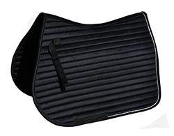 Rhinegold Diamante Saddle Pad-COB-Negro Diamond Channel Quilt GP-Almohadilla para sillín, Color