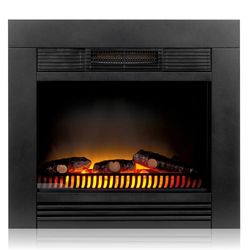 Classic Fire Elektrisk kamin Chicago – elektrisk öppen spis 1 800 W – dekorativ eldstad med realistisk lågeeffekt – elektrisk uppvärmning upp till 50 grader Celsius – 58 x 22 x 54 cm – svart