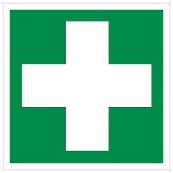 VSafety "First Aid Logo" teken, vierkant, (Pack van 3)