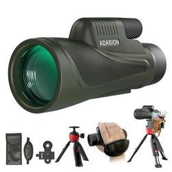 12x56 HD Telescopio Monocular de Alta Potencia para Adultos con Adaptador para Smartphone, Telescopio Monocular de Alta Potencia con Visión Clara con Poca Luz