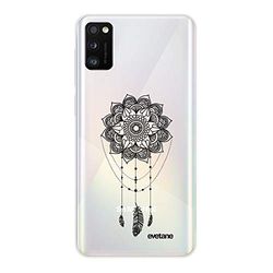 Evetane - Beschermhoes van siliconen, compatibel met Samsung Galaxy A41, zachte bescherming, zeer robuust, dun en transparant, bescherming aan de achterkant, tattoo
