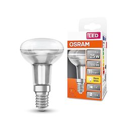 OSRAM LED STAR R50 LED-lampe til E14-stik, reflektorlampe, GL, 110 Lumen, Warm White (2700K), udskiftning til konventionelle 25W pærer, ikke dæmpbar, 6-pack