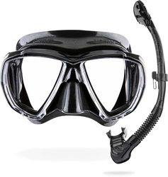CRESSI Big Eyes+Alpha Ultra Dry Combo Black/Black - Ultra Dry Combo Set för dykning och snorkling, svart/svart, en storlek, vuxna