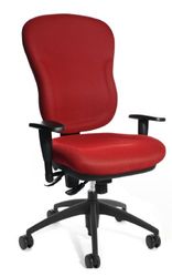 Topstar Wellpoint 30 SY, ergonomische bureaustoel, bureaustoel, kuipstoel, incl. armleuningen, bekleding rood