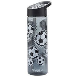 Smash Sipper Water Bottle with Straw 700ml - Football, Black