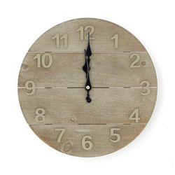 Wandklok - diameter: 300 mm - hout - beige/bruin