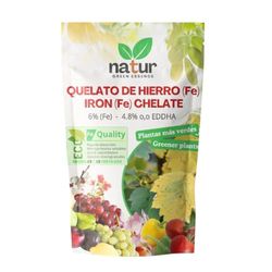 Natur, QUELATO DE HIERRO EDDHA para plantas, Reverdeciente Anticlorosis, Nutriente imprescindible, Fertilizante ecológico, Concentración ideal (6% Fe EDDHA o,o 4,8%), Plantas Verdes y Sanas, 5 KG