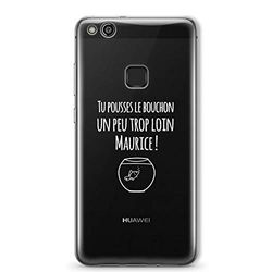 Zokko P10 Lite fodral "You driver The Little Too Loin Maurice" - mjukt genomskinligt bläck vitt