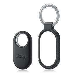 Samsung Galaxy SmartTag2 Bluetooth Smart baken met versterkte beschermhoes [exclusief Amazon], compatibel met Samsung Galaxy smartphones, verloren modus, zwart