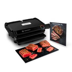 Tefal OptiGrill Elite XL GC760812 - Barbacoa de contacto con 16 programas, pantalla digital con indicador de cocción, placas XL desmontables, parrilla eléctrica, color negro