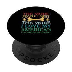 Más personas que conozco Amo a mi American Staffordshire Terrier PopSockets PopGrip Adhesivo