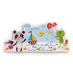 Dida - Zeediertjes, Wandkapstok voor Kinderen, Houten Muurhanger voor de Kinderkamer, Montessori Stijl, Functionele Oplossing voor het Organiseren en Decoreren van Kinderruimtes