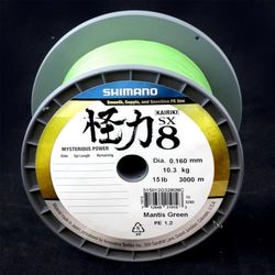 SHIMANO 59WPLM98S18 Line Kairiki 8 3000m 0.06mm 5.3kg Groene Hardware, Andere Gereedschappen, Multicolor