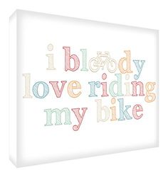 Feel Good Art I Bloody Love My Bike Gallery - Tela incorniciata in tinta unita, con fronte, 40 x 20 x 4 cm, multicolore