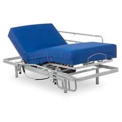 Geriafy - Lit Électrique Renforcé avec Matelas Gériatrique Étanche à Mémoire de Forme | 20 cm d'épaisseur avec 6 cm de Viscoélastique | Barres de Lit Rabattables (80x190 cm)