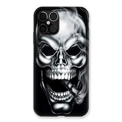 Beschermhoes voor iPhone 12/12 Pro met doodskopmotief, rookkleuren