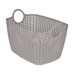 Round Woven Basket 30L 40 x 28.5 x 26.5 cm Taupe