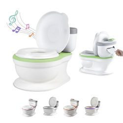 Potje Voor Baby's Met Geluid Voor Zindelijkheidstraining - Potty Training Seat - Baby- En Kinderpotje - Comfortabel, Antislip Met Spoelgeluid En Muziek - Plaspotje Wc Baby Toilet - Toddler Toilet Seat