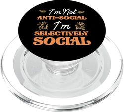 No soy antisocial, soy selectivamente diseño social PopSockets PopGrip para MagSafe
