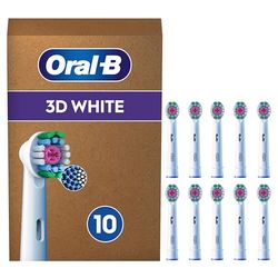 Oral-B Pro Lot De 10 Brossettes De Rechange 3D White, AUTHENTIQUES, Blanches, Cupule De Polissage Pour Des Dents Blanches Sans Taches, Embout Pour Les Brosses A Dents Electriques Oral B Pro, Carton