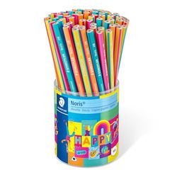 Staedtler Noris Happy - Crayons triangulaires à rayures colorées - Haute résistance à la rupture - Dureté HB - 72 crayons dans un étui - 118 KP72HA