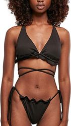 Urban Classics Dames Dames Rib Babylock Triangle Bikini, Zwart, XS