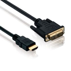 HDSupply HC020-010 Cabo de ligação simples HDMI / DVI-D de alta velocidade HDMI-A macho (19 pinos) para DVI-D macho (18 + 1 pinos) 2 vezes blindado contactos banhados a ouro, 1,00 m, preto