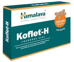 Himalaya - KOFLET - Koflet-H | Pastilles à sucer pour apaiser la gorge avec miel et extraits naturels - 12 pastilles - Saveur gingembre