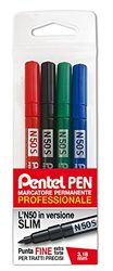 Pentel N50S permanent markeringspenna smal sorterad