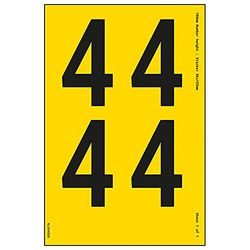 V Safety One Number Sheet - 4-23mm Number Height - 300x200mm - Yellow Adhesive Vinyl