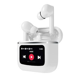 Auriculares Stereo Bluetooth Earbuds LCD Cool Touch Blanco