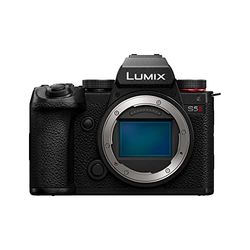 Panasonic LUMIX DC-S5 II helram spegellös kamerakropp, 4K 60P och 6k 30P, flip-skärm, Wi-Fi, fas hybrid AF med 779 poäng, aktiv IS, svart