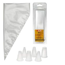 Ibili Kit PRACTIC (10 mangas de 30 + 6 cornetes), Stainless Steel