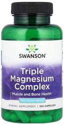 Swanson - Triple Magnesium Complex | Essential Mineral for Bone and Muscle Health | 400mg Capsules - 100 Count