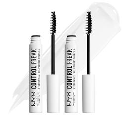 NYX Professional Makeup ögonbrynsgel, kontroll freak eyebrow gel, klar brow serter och transparent mascara, för tämda ögonbryn och fixerad ögonbrynsfärg, 2-pack, 18 g