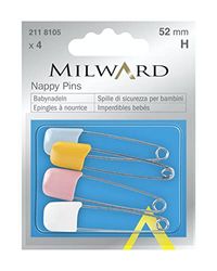 Valley Sundries Milwards Strong Safety Nappy Pins, Multi-Colour, 4-Piece