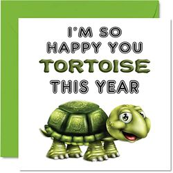 Leraar Dank U Kaarten - I'm So Happy You Tortoise Dit Jaar - Bedankje Kaarten voor Leraar Haar of Hij, Humoristische Leraar Waardering Kaart, 145mm x 145mm Bedankt Wenskaarten voor Leraren Geschenken