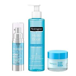 Neutrogena Hydro Boost Set regalo e cura del viso con gel detergente per acqua, siero e gel Aqua per la cura del viso, set regalo