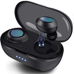 Bluetooth 5.0 hoofdtelefoon, draadloze hoofdtelefoon, geïntegreerde microfoon en oplaadcase, 3D HD stereo ruisonderdrukking voor Apple Airpods/Android/iPhone