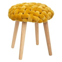 Atmosphera - Tabouret Tricot Moutarde
