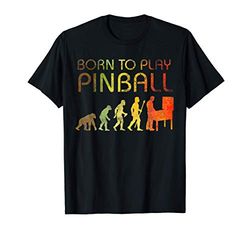 Divertente flipper design retrò - Born to Play Pinball Maglietta