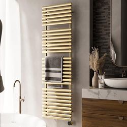 Terma Electric Towel Rail, Steel, Brass, 1200h x 500w (mm) [400w]