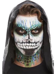 Smiffys Maquillage effets spéciaux Smiffys, kit squelette, aqua, transferts, des paillettes, peintures pour le visage et éponge.