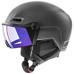 uvex Hlmt 700 Vario - Casque de Ski pour Hommes et Femmes - avec Visière - Réglage de la Taille Individuel - Black Matt - 52-55 cm