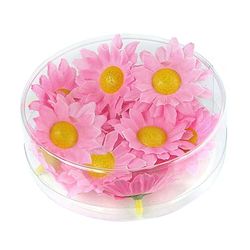 W WIDMANN MILANO Party Fashion 23982-Margaritas decorativas (20 unidades, en caja de plástico), diseño de flores, color rosa. (Widmann S.r.l. 23982)