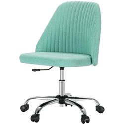 SURFOU Ergonomische bureaustoel - Ontarmd design met stof, perfecte pasvorm voor verhoogd comfort, in hoogte verstelbaar en 360° draaivermogen, groen