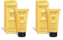 Angstrom Protect Crema Solare Viso SPF 50+, Azione Idratante ed Intensificatore dell'Abbronzatura, Indicata per Pelli Sensibili, 50 ml (Confezione da 2)